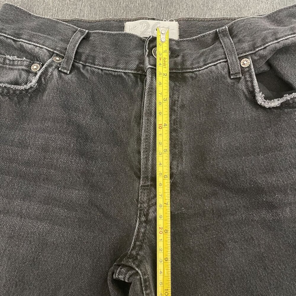 Free People Women's Maggie Mid Rise Straight Black Jeans, Size 26 - Picture 8 of 9